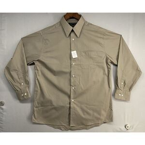Alexander Julian Colours Button Shirt Mens M 15-15.5 32/33 Tan Dress Long Sleeve